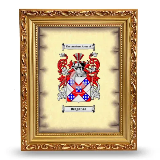 Braganza Coat of Arms Framed - Gold