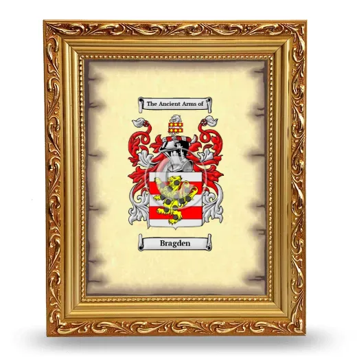 Bragden Coat of Arms Framed - Gold
