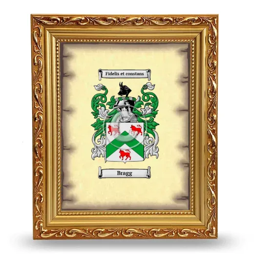 Bragg Coat of Arms Framed - Gold
