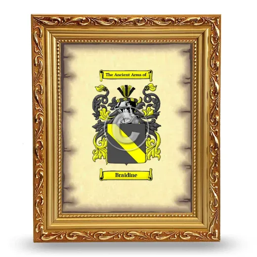 Braidine Coat of Arms Framed - Gold