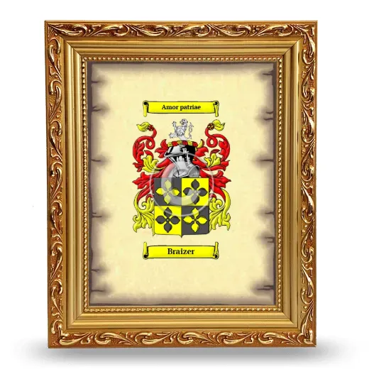 Braizer Coat of Arms Framed - Gold