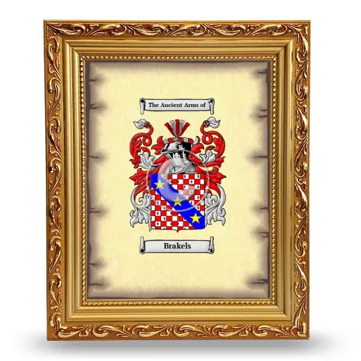 Brakels Coat of Arms Framed - Gold