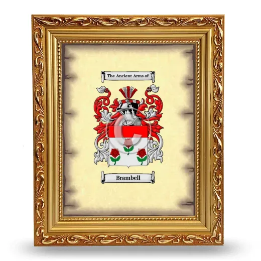 Brambell Coat of Arms Framed - Gold