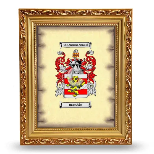 Brandán Coat of Arms Framed - Gold
