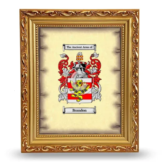 Brandon Coat of Arms Framed - Gold