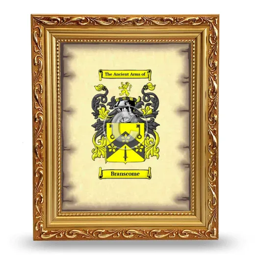 Branscome Coat of Arms Framed - Gold