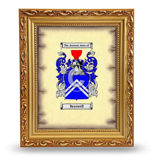 Braswell Coat of Arms Framed - Gold