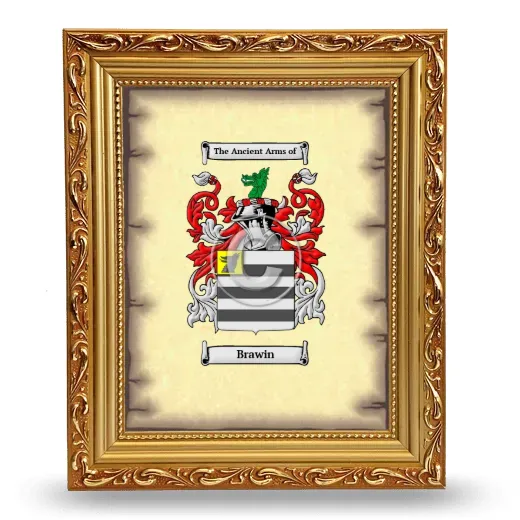 Brawin Coat of Arms Framed - Gold