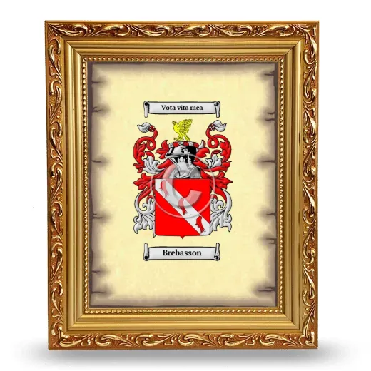 Brebasson Coat of Arms Framed - Gold