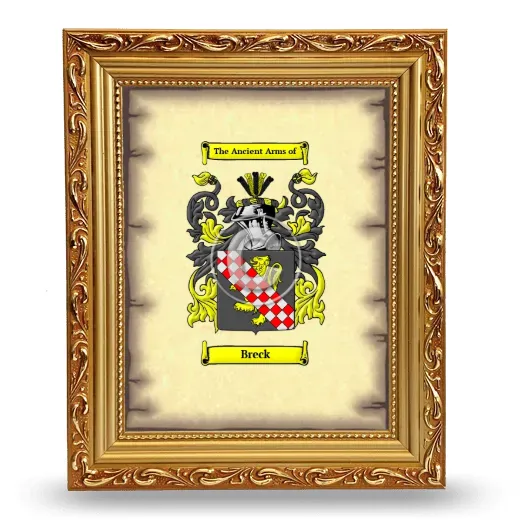 Breck Coat of Arms Framed - Gold