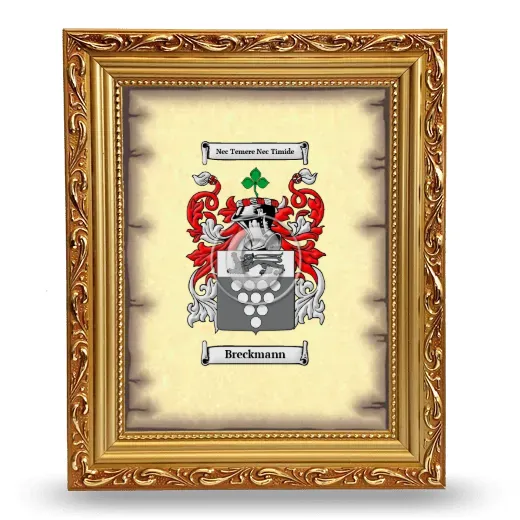 Breckmann Coat of Arms Framed - Gold