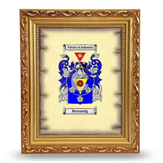Breconrig Coat of Arms Framed - Gold