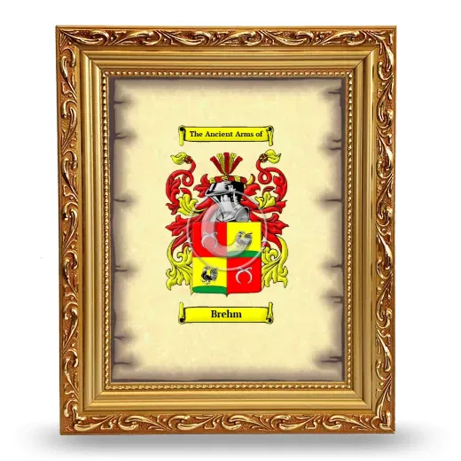 Brehm Coat of Arms Framed - Gold