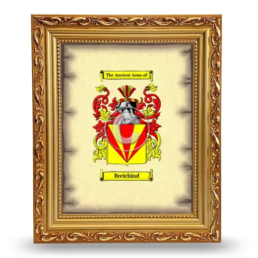 Breichind Coat of Arms Framed - Gold