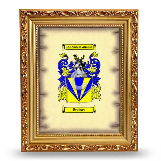 Breines Coat of Arms Framed - Gold