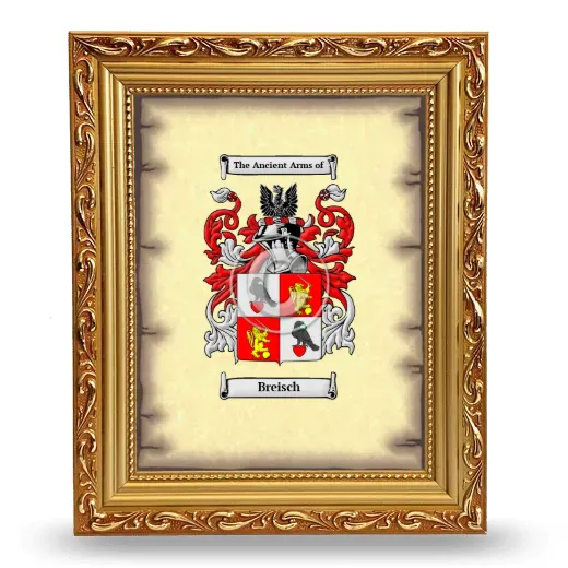 Breisch Coat of Arms Framed - Gold