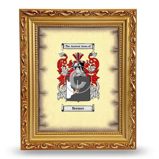 Bremer Coat of Arms Framed - Gold