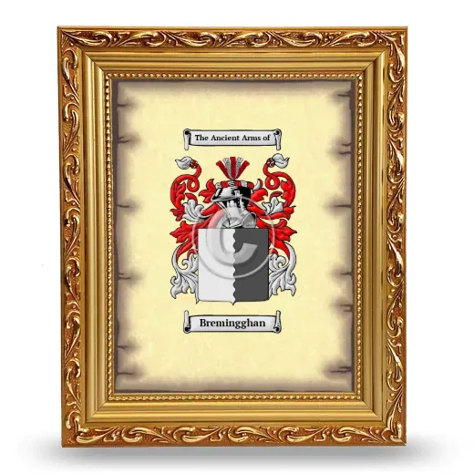 Bremingghan Coat of Arms Framed - Gold