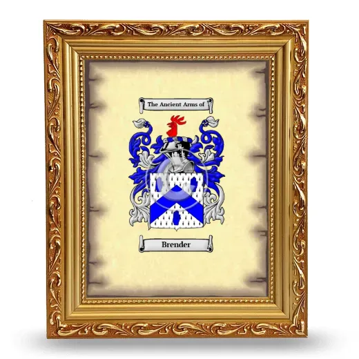Brender Coat of Arms Framed - Gold