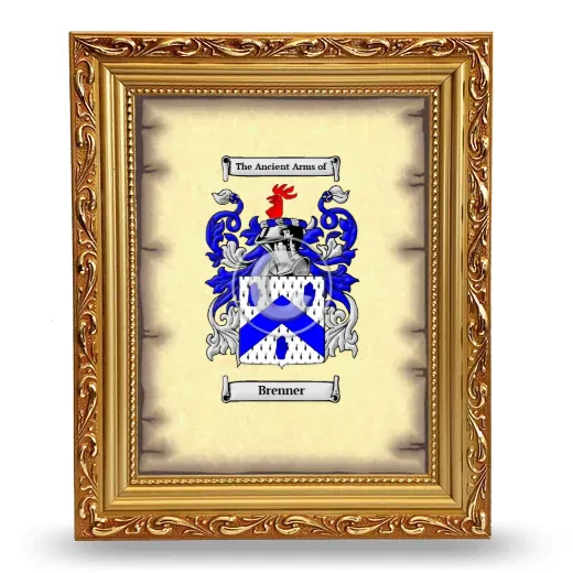 Brenner Coat of Arms Framed - Gold