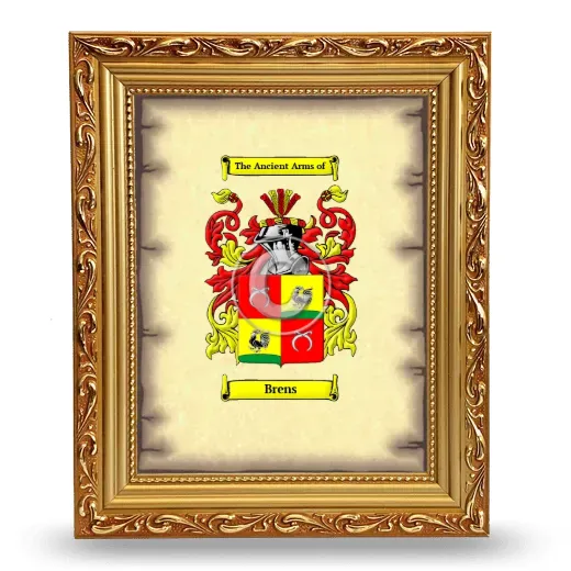 Brens Coat of Arms Framed - Gold