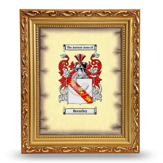 Brentley Coat of Arms Framed - Gold