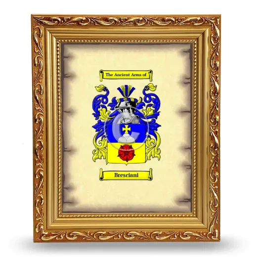 Bresciani Coat of Arms Framed - Gold