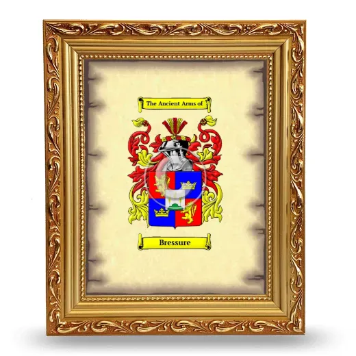 Bressure Coat of Arms Framed - Gold