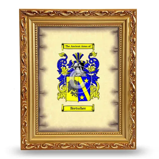 Bretscher Coat of Arms Framed - Gold