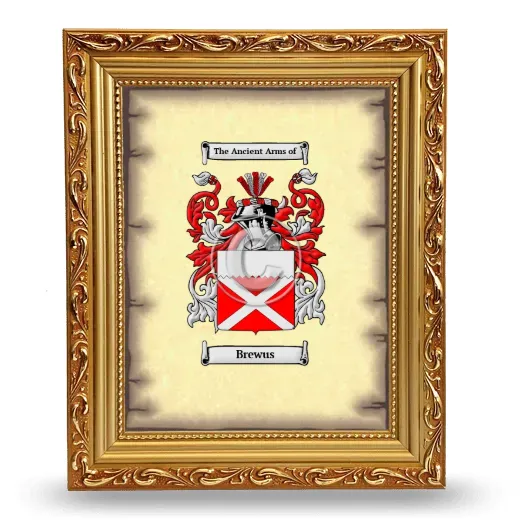 Brewus Coat of Arms Framed - Gold