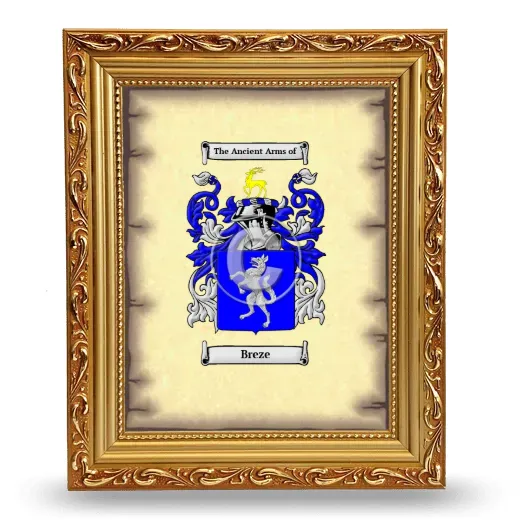 Breze Coat of Arms Framed - Gold