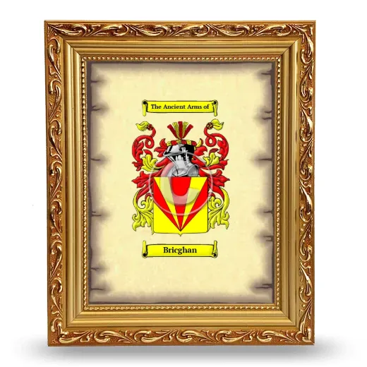 Bricghan Coat of Arms Framed - Gold