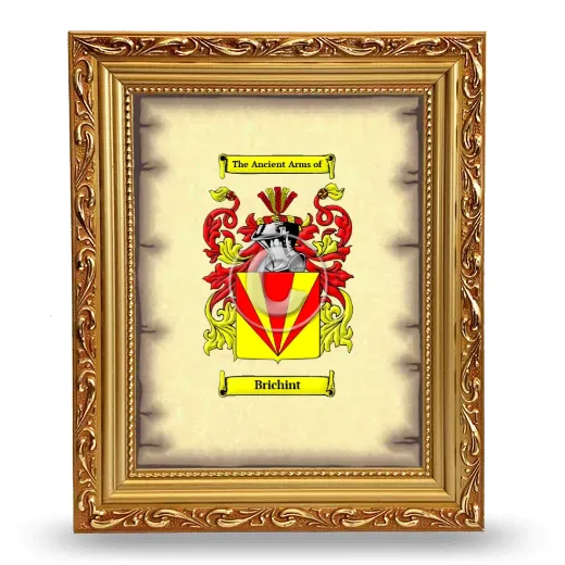 Brichint Coat of Arms Framed - Gold