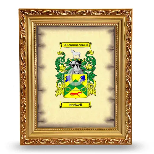 Bridwell Coat of Arms Framed - Gold