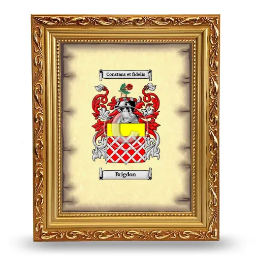 Brigdon Coat of Arms Framed - Gold