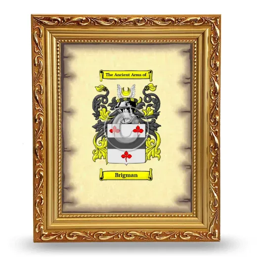 Brigman Coat of Arms Framed - Gold