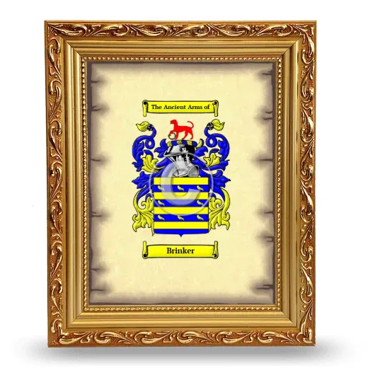 Brinker Coat of Arms Framed - Gold