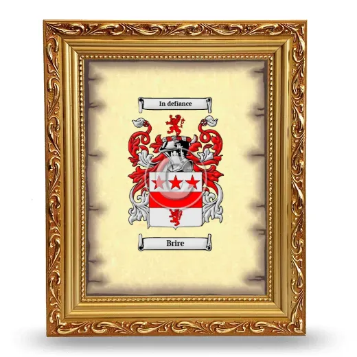 Brire Coat of Arms Framed - Gold