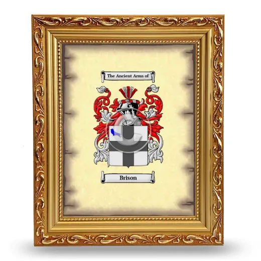 Brison Coat of Arms Framed - Gold