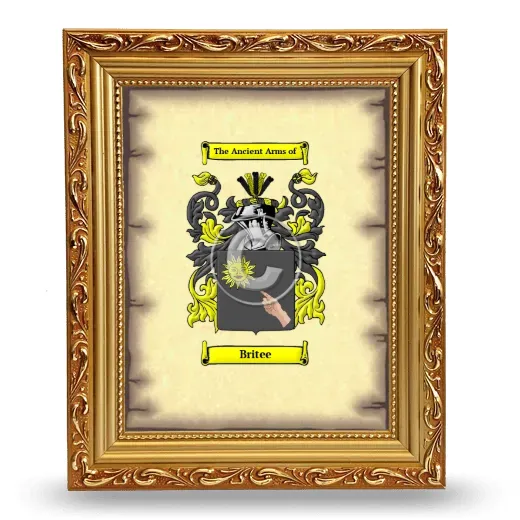 Britee Coat of Arms Framed - Gold