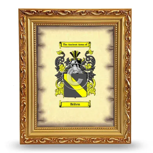 Briten Coat of Arms Framed - Gold