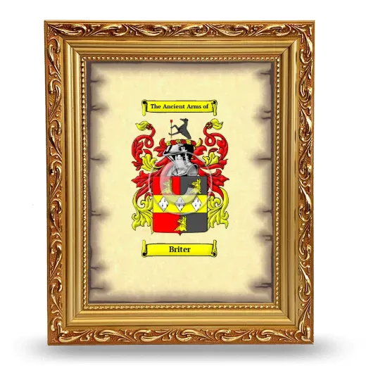 Briter Coat of Arms Framed - Gold