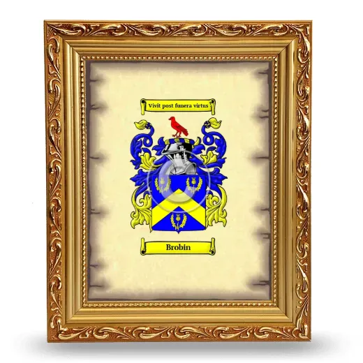 Brobin Coat of Arms Framed - Gold