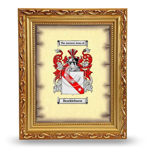 Brocklehurst Coat of Arms Framed - Gold
