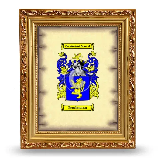 Brockmann Coat of Arms Framed - Gold