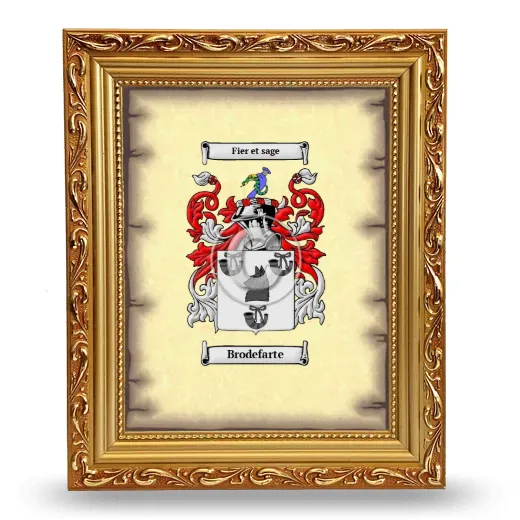 Brodefarte Coat of Arms Framed - Gold