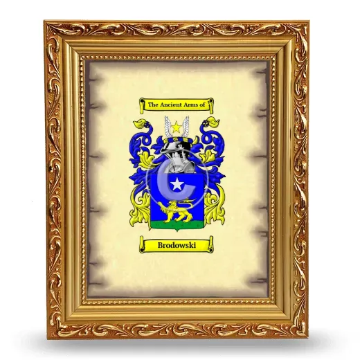 Brodowski Coat of Arms Framed - Gold