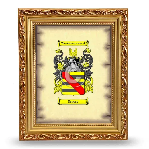 Broers Coat of Arms Framed - Gold