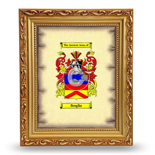 Broglia Coat of Arms Framed - Gold