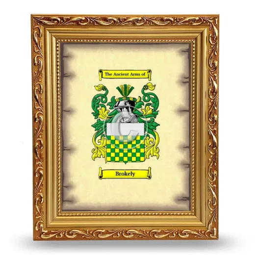 Brokely Coat of Arms Framed - Gold